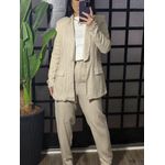 Calça linho risca de giz Simaria 1517-bege