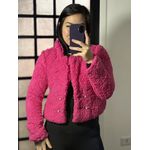 Casaco teddy curto Mellany 346 -Rosa