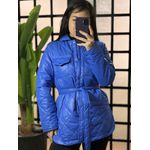 Casaco puffer com cinto Camille 5609 - azul