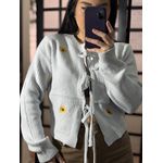 Blusa tricô girassol 3193- Ayla cinza 