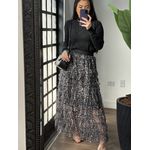 Saia tule animal print Dandara 3260 - Preto 