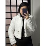 casaco teddy curto mellany branco 