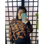 Blusa Trico mosaico Taila LV2172- Preto