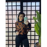 Blusa Trico mosaico Taila LV2172- Preto