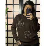 Tricô pedraria flor Giulia 3208 - Marrom 