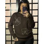 Tricô pedraria flor Giulia 3208 - Marrom 