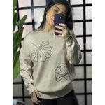 Tricô pedraria flor Giulia 3208 - Bege 