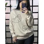 Tricô pedraria flor Giulia 3208 - Bege 
