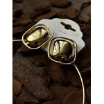 Conjunto colar dourado retangular