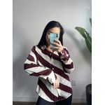 Camisa listras Isabel 5575 - Vinho