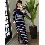 Conjunto tricô listrado 1707 - Azul 