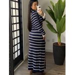 Conjunto tricô listrado 1707 - Azul 