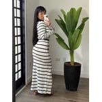 Conjunto tricô listrado 1707 - Branco 