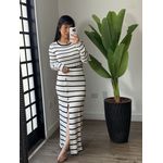 Conjunto tricô listrado 1707 - Branco 