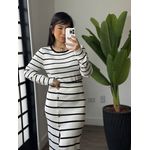 Conjunto tricô listrado 1707 - Branco 