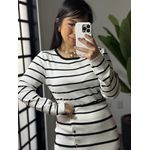 Conjunto tricô listrado 1707 - Branco 
