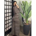 Conjunto tricô listrado 1707 -Marrom 