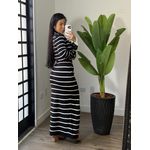 Conjunto tricô listrado 1707 - Preto 