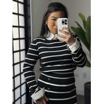 Conjunto tricô listrado 1707 - Preto 