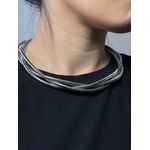 Colar malha entrelaçada 5361 - prata 