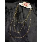 Colar delicado 3 fios esferas dourado 