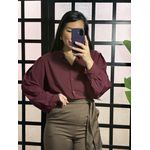 Camisa gola padre Bela 99202 - Vinho 