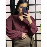 Camisa gola padre Bela 99202 - Vinho 