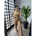 Macacão Alfaiataria Joana 7001 - Marrom Claro 