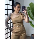 Macacão Alfaiataria Joana 7001 - Marrom Claro 