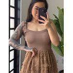 Vestido Bella Tule 2984 - Marrom