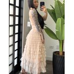 Vestido Bella Tule 2984 - Bege 