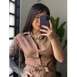 Macaquinho Linho Lia 399 - Marrom Claro 