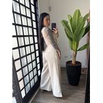 Macacão Pantalona com Babado Ella 22056 - Areia