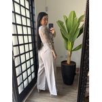 Macacão Pantalona com Babado Ella 22056 - Cinza 