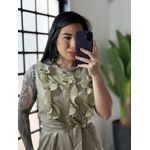 Macacão Pantalona com Babado Ella 22056 - Verde 