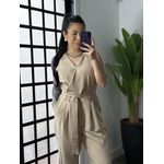 Macacão Alfaiataria Plus Size 1684 - Bege 