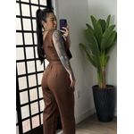 Macacão Alfaiataria Plus Size 1684 - Marrom 