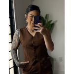 Conjunto Shorts Alfaiataria Dália 86 - Marrom 