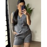 Conjunto Shorts Alfaiataria Dália 86 - Cinza
