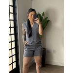 Conjunto Shorts Alfaiataria Dália 86 - Cinza