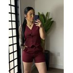 Conjunto Shorts Alfaiataria Dália 86 - Vinho 