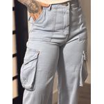 Calça Wide Leg Cargo P8565 - Azul Claro