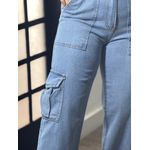 Calça Wide Leg Cargo P8565 - Azul 
