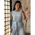 Macacão Pantalona Linho Susy 089 - Azul Claro C030