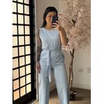 Macacão Pantalona Linho Susy 089 - Azul Claro C030