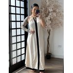Vestido Longo Linho Importado Dandara 3176 - Cru C062
