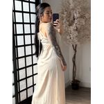 Vestido Longo Linho Importado Dandara 3176 - Cru C062