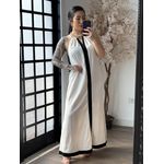 Vestido Longo Linho Importado Dandara 3176 - Off C064