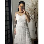 Vestido Tule Zaina Y003 - Branco C076