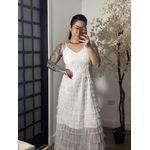 Vestido Tule Zaina Y003 - Branco C076